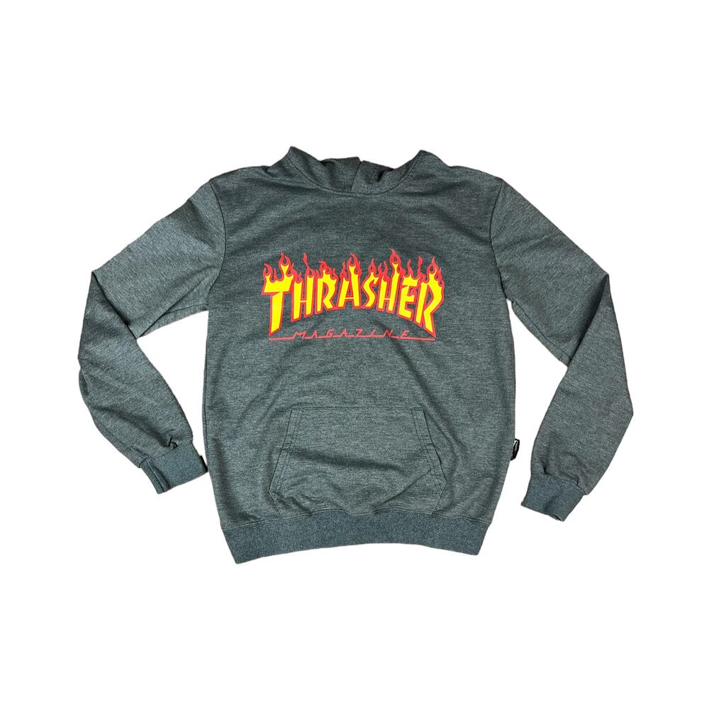 Thrasher Magazine Gray Skateboard Pullover Hoodie Mens Sz S